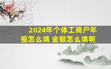 2024年个体工商户年报怎么填 金额怎么填啊